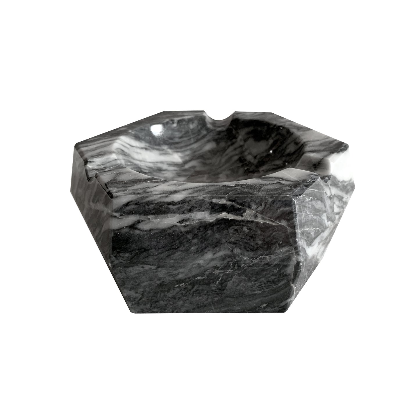 Cenicero Hexagonal de Mármol Natural Gris Mazahua